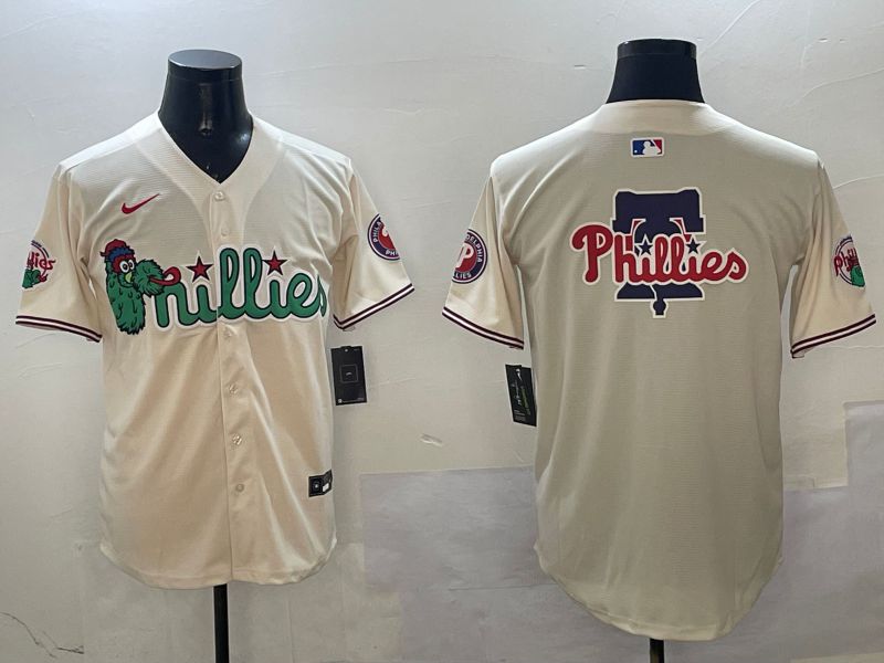Men Philadelphia Phillies Blank Cream Three generations Joint Name Game 2025 Nike MLB Jersey style 4->philadelphia phillies->MLB Jersey